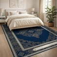 thumbnail image 3 of ODIKA 8'x10' Washable Area Rug Non-Shedding, Easy Care, Personalized Photo Circular Ornamental Border Nameplate Exact for King Size Bedroom Under Bed, Master Suite, 3 of 7