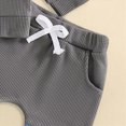 thumbnail image 5 of TOWED22 Toddler Baby Boy Clothes Fall Winter Fleece Outfits Color Block Sweatshirt & Jogger Pants,Grey,6-12 M, 5 of 7