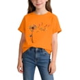 thumbnail image 2 of Girls Dandelion Heart Graphic Cotton Short Sleeve Crewneck T-Shirt for Kids Sizes 2-14 Years Orange,Size 10-12 T, 2 of 5