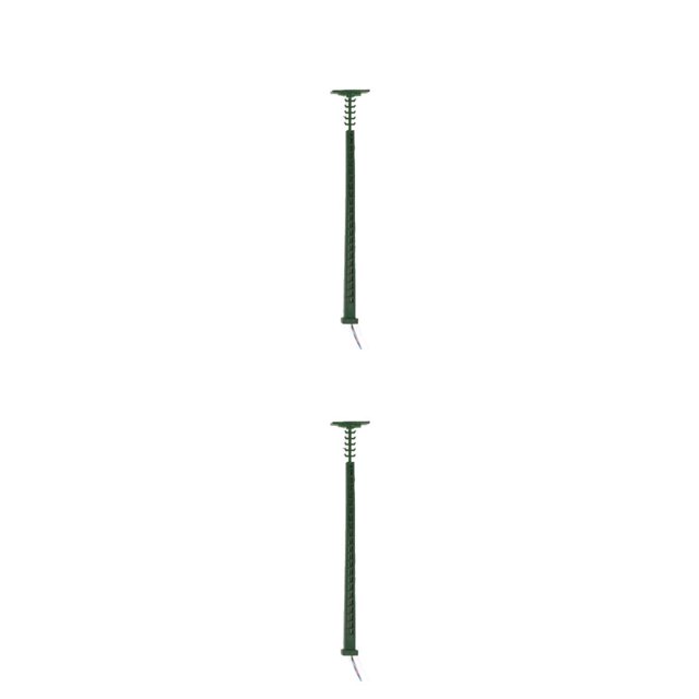 Bewildely Modelo de lámpara de vía férrea al aire libre tamaño mini LED farola de metal patios escalera farolas verde arquitectónico (luz Verde (Luz Cálida) 2Conjunto