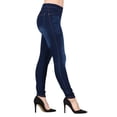 thumbnail image 2 of Lildy Women’s Real Denim Skinny Jean Jeggings, Stretchable Cotton Blend Material, Medium Blue Wash/Gold Stitching, Large/X-Large, 2 of 5