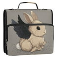 thumbnail image 2 of DIXRUYEE Zipper Binder trapper keeper Documents Organized Design Star - Winged Bunny Printed, 2 of 8
