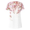 thumbnail image 5 of WXLWZYWL Tops for Womens Plus Size Round Neck Short Sleeve Blouses Floral leaves Printing Button Down Casual Loose Summer Tunic Shirts, 5 of 5