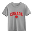thumbnail image 2 of Xdegoge Kids Boys Girls Canada Maple Leaf Graphic T Shirt Short Sleeve Crewneck Casual Basic Tops Children Breathable Summer Playwear Active Clothes Vacation Outfits, 2 of 6