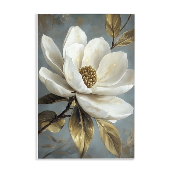 Stupell Industries Bloomed White Magnolia Floral Wall Plaque Art, design by Petal Prints Design