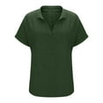 thumbnail image 5 of Otvok Womens Cotton and Linen T-Shirt Casual V-Neck Solid Color Short Sleeved Loose Top, 5 of 6