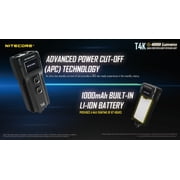 Nitecore T4K CREE XP-L2 V6 LEDs Ultra Bright EDC Flashlight, White, 4000 Lumens, Black, 6952506406524