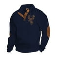 thumbnail image 4 of Telankuip Mens Casual Cozy Sweatshirts Christmas Reindeer Print Stand Collar 1/4 Button up Pullover Tops Long Sleeve Loose 2025 Fall Winter Business Casual Clothes Navy2 XXXL, 4 of 4