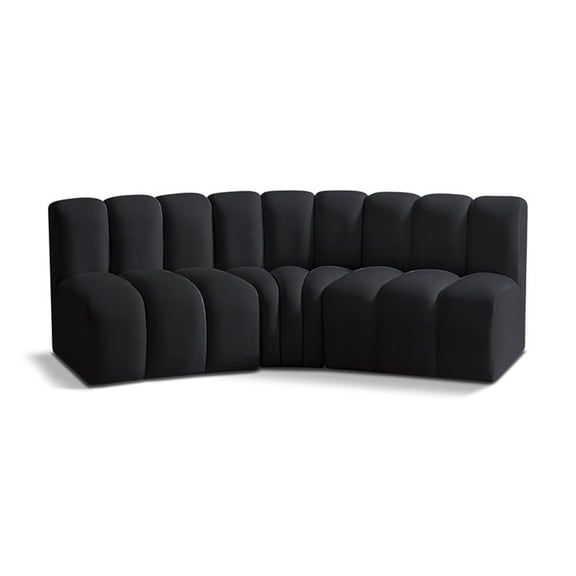 Meridian Furniture Arc Black Velvet Modular Sectional
