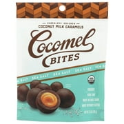 Cocomels Dark Chocolate Covered Sea Salt Coconut Milk Caramel Bites, Shelf-Stable, 3.5 oz