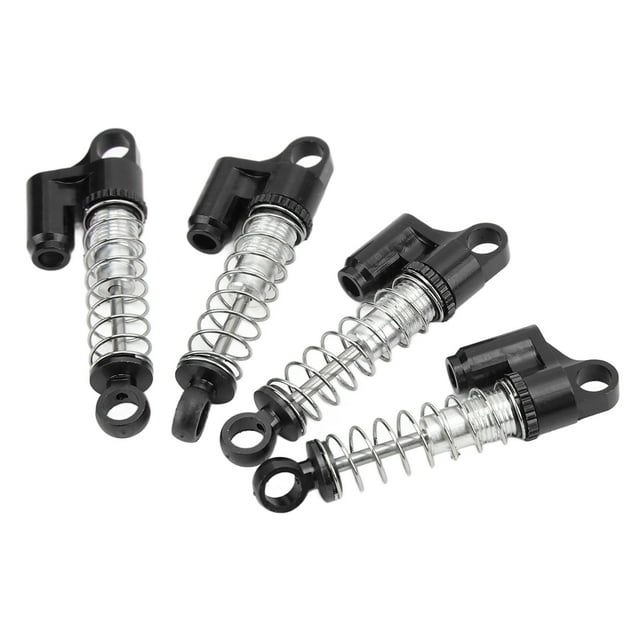 Front Rear Shock Absorbers, Front Rear Shock Damper Aluminum Alloy Wear Resistant For 1/16 RC Car Black