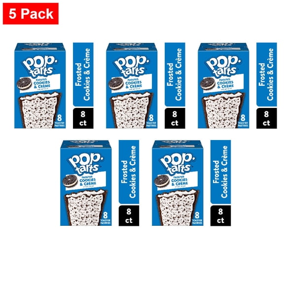 Pop-Tarts Frosted Cookies and Crème Toaster Pastries 8 ct - 5 Pack