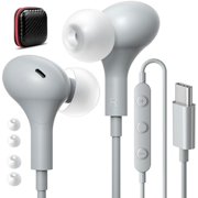 ZLC USB C Headphones for iPhone 16 15 Pro Max Wired Earphones for Samsung S24 S23 S22 S21 S20 Wired Earbuds for iPad Pro Noise Isolation Type C Earphone with Microphone Volume Control for Pixel, Grey