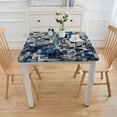 thumbnail image 3 of HAOXIT Square Table, Heat Proof Square Table for Holiday Parties, Table Cover Dresser Scarf Decorations for Kitchen Home, Blue Grey 48''x48'', 3 of 7