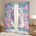 thumbnail image 2 of Manfei Tiger Animal Boy Girl Black Out Curtains,Floral Cherry Blossom Curtains Pack of 2 (42x63 Each),Jungle Wildlife Bedroom Curtains,Super Cozy Room Decor, 2 of 6