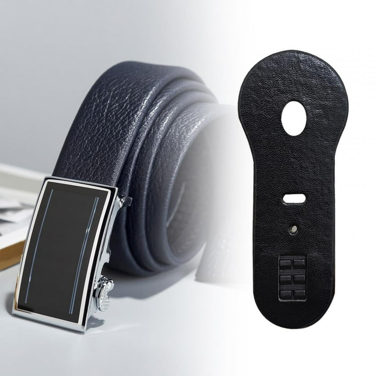 Belt Hanger Simple PU Leather Hanging Mens Belt Holder for Hotel Stores Home Black