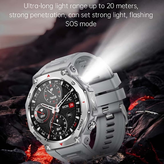 2025 T-Rex3 Ultra Men's Outdoor Smartwatch, 1.43" HD AMOLED, 5ATM Waterproof, 100  Sports Modes, 525mAh Battery, iOS & Android Compatible