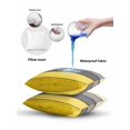 thumbnail image 5 of Waterproof Outdoor Throw Pillows with Inserts 18"x18" Set of 2, Yellow Grey Soft Decorative Pillowcases for Couch Bedroom, Vintage Stripe Farmhouse Wood Grain Ombre Pillow Covers for Sofa Living Room, 5 of 8