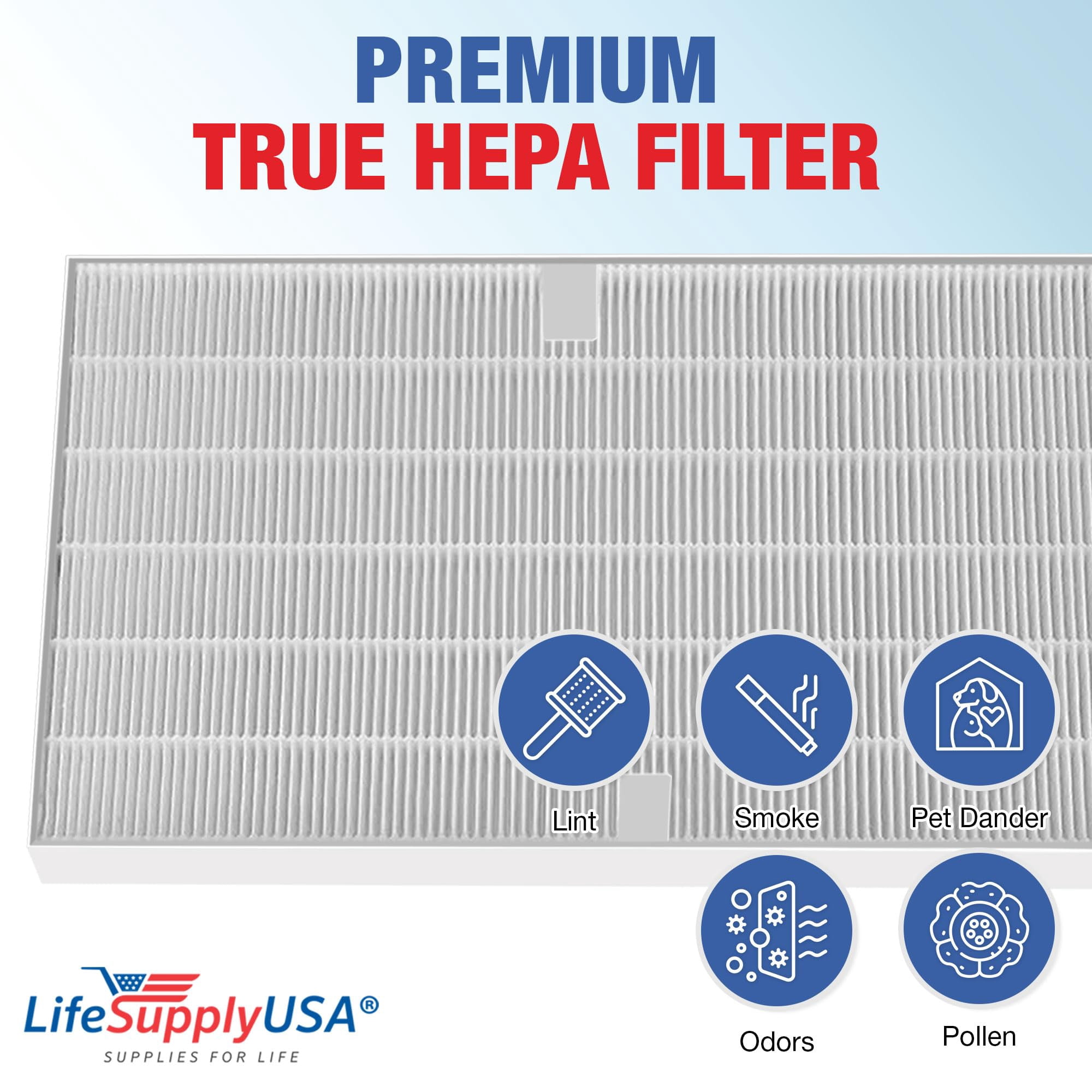LifeSupplyUSA (4-Pack) HEPA Filter Replacement Compatible with Winix 115115 / PlasmaWave WAC Air Purifiers, Size 21