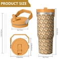 thumbnail image 4 of Leopard Print 30oz Handheld Travel Tumbler with Handle – Double Wall Stainless Steel Insulated Cup, Flip Straw Lid, Leak-Proof & BPA-Free for Hot and Cold Drinks – Durable Coffee & Juice Mug Black, 4 of 6
