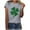 Gray, variant on Patlollav Ladies St. Patrick's Day Blouses Casual Loose Short Sleeve Round Neck Shirt