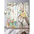 thumbnail image 2 of Beige Easter Bunny Sheer Curtains 108 Inch Length 2 Panels Set, Spring Easter Eggs Floral Wooden Voile Window Treatment Semi Sheer Long Curtains Drapes for Bedroom/Living Room/Kitchen 52"x108"x2, 2 of 7