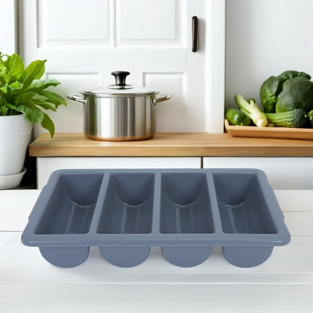 Luxshiny Organizador De Cubiertos Para Cocina Con 4 Compartimentos En Plástico Para Cajón Y Encimera