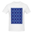 thumbnail image 4 of Bingfone Blue Gold Grid Lantern Shapes Men'S Loose Fit Short-Sleeve Pocket T-Shirt, 4 of 7