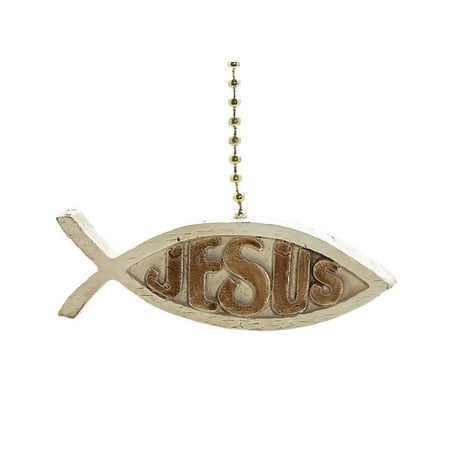 Jesus Fish Christian Symbol Decorative Ceiling Fan Light Pull 3 Dimensional