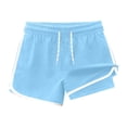 thumbnail image 4 of XAOFW Boy's Swim Trunks Summer Casual Double Layered Beach Shorts Solid Color Swimming Shorts For 9-16 Swimming Training Cozy Bottoms, 4 of 4