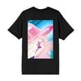 thumbnail image 7 of Power Ranger Pink Ranger Action Character Art Adult Black Crew Neck Short Sleeve T-shirt-XS, 7 of 7