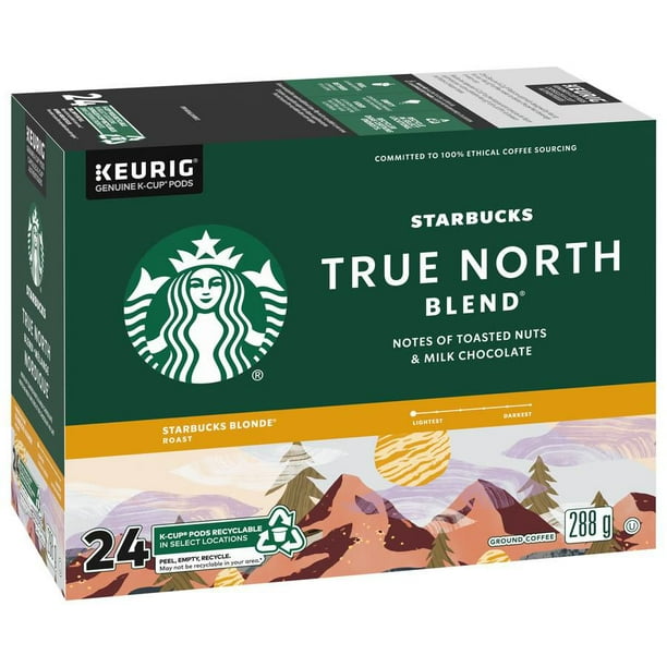 STARBUCKS True North Blend Blonde Roast Ground Coffee K Cup Pods 24 ct Box 24 EA Walmart