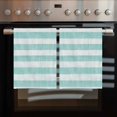 thumbnail image 2 of Aqua Striped 1 Pack Kitchen Towel, Water Absorbent Dish Towel, Rustic Farmhouse Stripes Decorative Hand Towels - Quick Drying Cloth for Cooking Baking, 18x28 Inch, 2 of 8