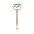 thumbnail image 4 of ANGARA Natural Vintage Style Claw-Set Round 1.6 ct Aquamarine Halo Ring in 14K Rose Gold for Women (Size-8mm) | March Birthstone, Anniversary, Jewelry Gift for Women | Natural Aquamarine Ring, 4 of 9