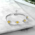 thumbnail image 3 of Gem Stone King 925 Sterling Silver Yellow Citrine and White Created Sapphire Bracelet for Women (3.40 Cttw, Gemstone November Birthstone, Oval 6X4MM, 7 inch + 1 inch Extender), 3 of 3