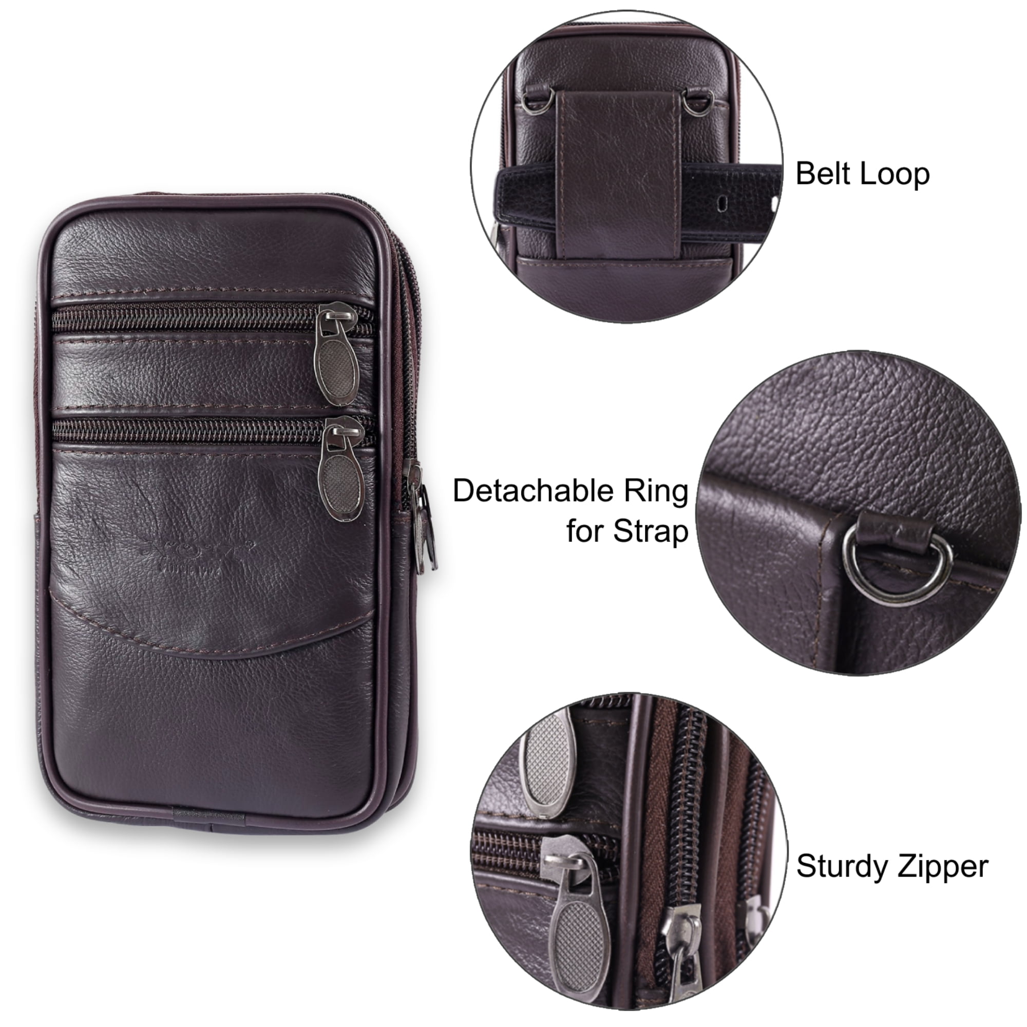 TSV Crossbody Cell Phone Bag, Leather Belt Bag Purse Pouch with Belt Clip, Phone  Holster Case Fit for iPhone, Samsung 