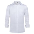 thumbnail image 5 of AZoiNM Men's French Cuff Dress Shirt Slim Fit Long Sleeve Business Casual Polyester, 5 of 10
