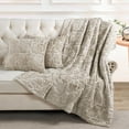 thumbnail image 3 of Home Soft Things Throw Combo - Geo Tatami Faux Fur & Pillow Cover Set - Humus - 50" x 60", 3 of 8