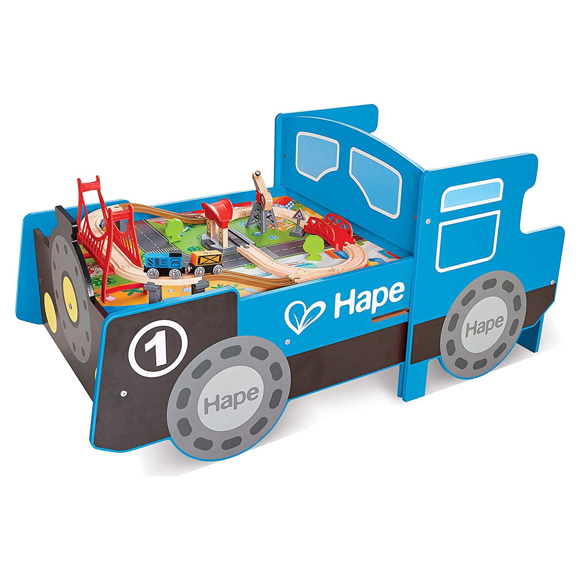 Hape Deluxe Full Wooden Ride On Foldable Engine Table, Kids Ages 3 