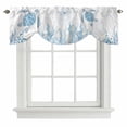 thumbnail image 2 of Retro Ocean Tie Up Valances Curtain, Adjustable Kitchen Blue Sea Turtles Jellyfish Seaweed Shells Coral Valances for Windows Decor, Rod Pocket Short Curtains Set for Bedroom/Bathroom, 42"x18", 2 of 9