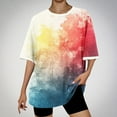 thumbnail image 2 of womens tops Tie Dye T Shirts for Women Rainbow Shirts Funny Short Sleeve spring Tops graphic tees for women, 2 of 4