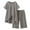 Gray, variant on Summer Iyufng Linen Shorts Set Women,Summer Shorts Sets Plus Size 2 Piece Outfits,Solid Color Cotton and Linen Round Neck Split Five Part Pants Set,S-2XL