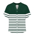 thumbnail image 4 of Idoravan Womens Clothes under $8 Women's V-neck Short Sleeved Non Positioning Printed Summer Button Short Sleeved Loose And Fashionable T-shirt, 4 of 5