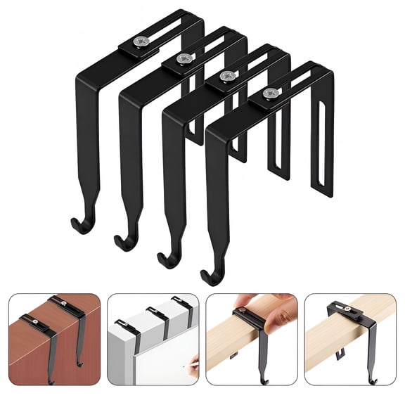 LAMIRO 4pcs Adjustable Cubicle Hangers Hanging Hooks Cubicle Hook for Hanging Hats Bag