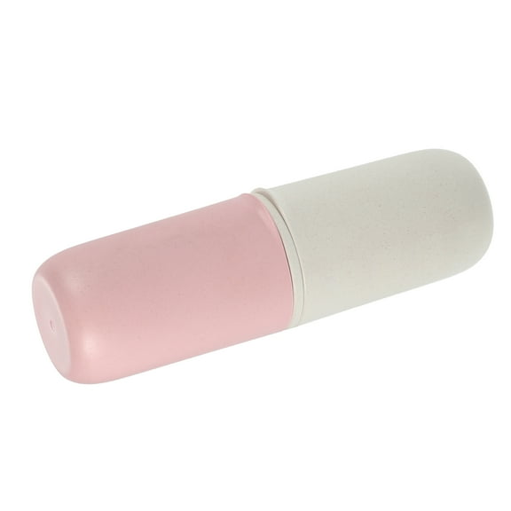 Portable Toothbrush Cases Traveling Toothbrush Holders Bamboo Fiber Pink Gray White 7.87"x2.48"x2.36"
