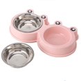 thumbnail image 1 of Cuenco Doble para Gatos, Cuenco Antideslizante para Perros Y Gatos, Cuenco Extraíble para Gatos Y Perros, Cuencos De Alimentación Antideslizantes, Para Gatos Cachorros Hámsteres Conejos Animales Peque Feliz Sencillez, 1 of 5