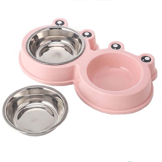 Cuenco Doble para Gatos, Cuenco Antideslizante para Perros Y Gatos, Cuenco Extraíble para Gatos Y Perros, Cuencos De Alimentación Antideslizantes, Para Gatos Cachorros Hámsteres Conejos Animales Peque Feliz Sencillez