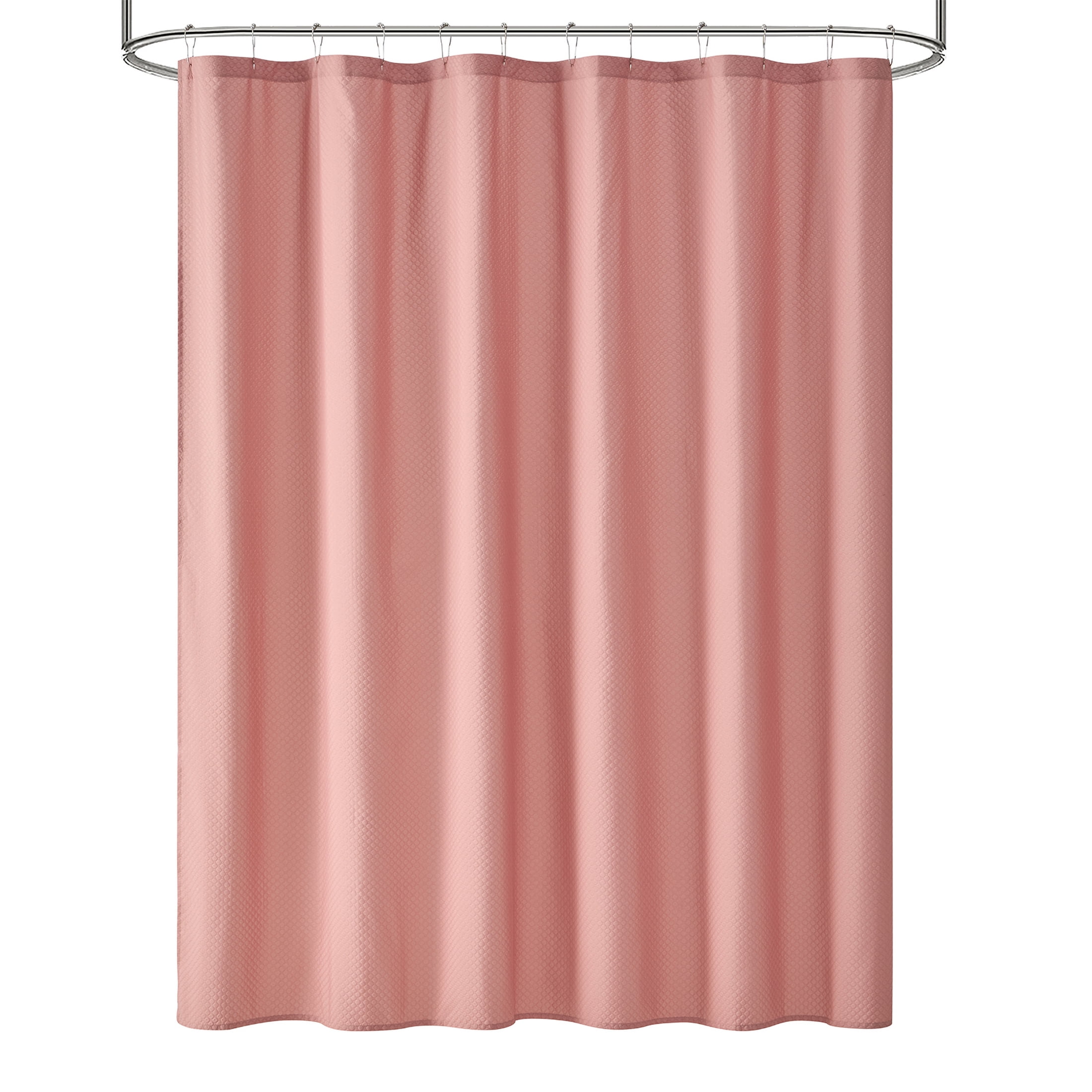 Mainstays 16-Piece Terracotta Textured Shower Curtain Bathroom Set – Fabric Curtain with Rug, Hooks, Soap Pump & Tray