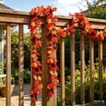 thumbnail image 5 of Kdkad Fall Thanksgiving Halloween Artificial Maple Leaf Garland Pumpkin Sunflower Berry Season Hanging Garland For Home Front Door Fireplace Decor, 5 of 7
