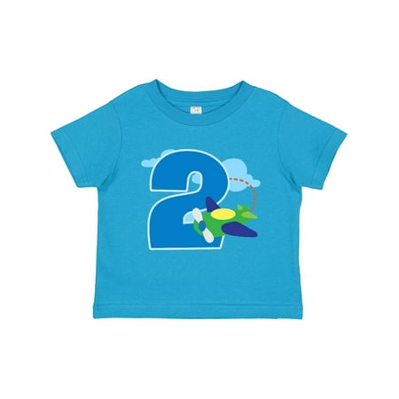 

Inktastic 2nd Birthday Airplane Boys 2 Year Old Gift Toddler Boy Girl T-Shirt